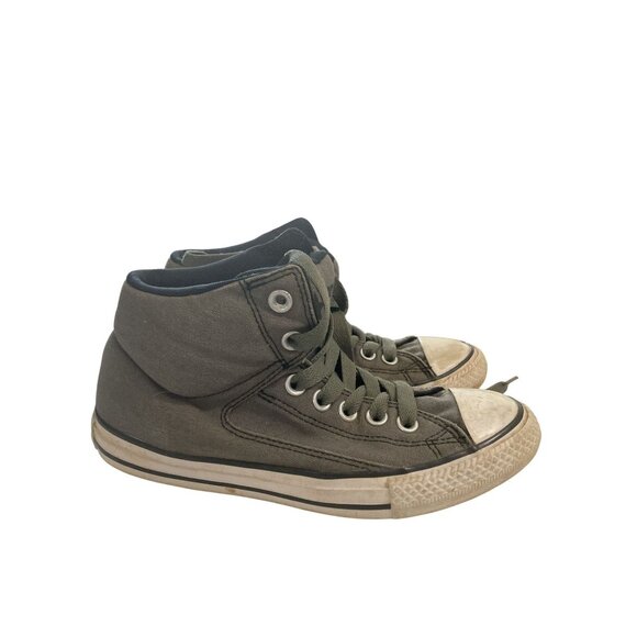 Converse All Star Junior kids Size 3 Hi-Top Olive Canvas  Sneakers shoes - Picture 4 of 7